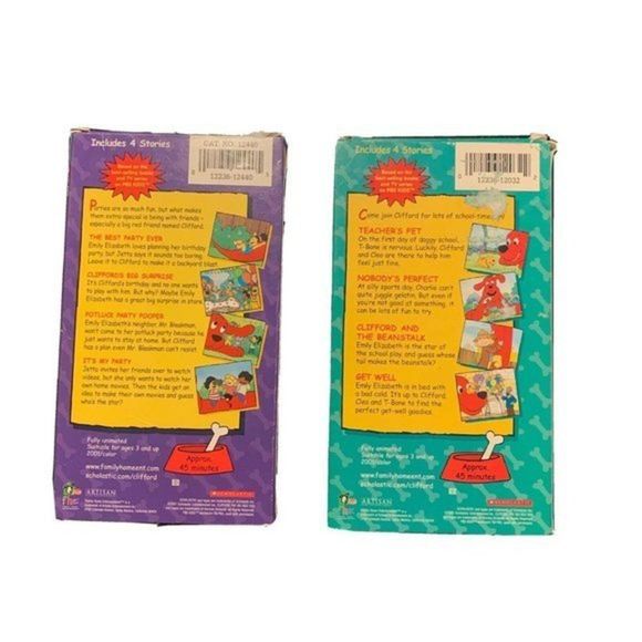 Clifford The Big Red Dog VHS Happy Birthday / Clifford's Schoolhouse (Lot of 2) - Picture 3 of 4